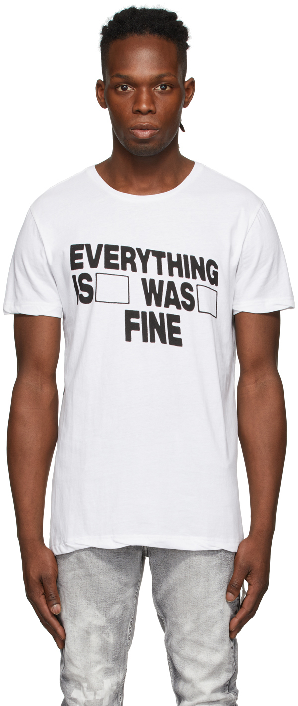 Ksubi White 'I'm Fine' T-Shirt