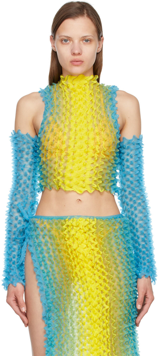 CHET LO BLUE SPIKY GLOVES 