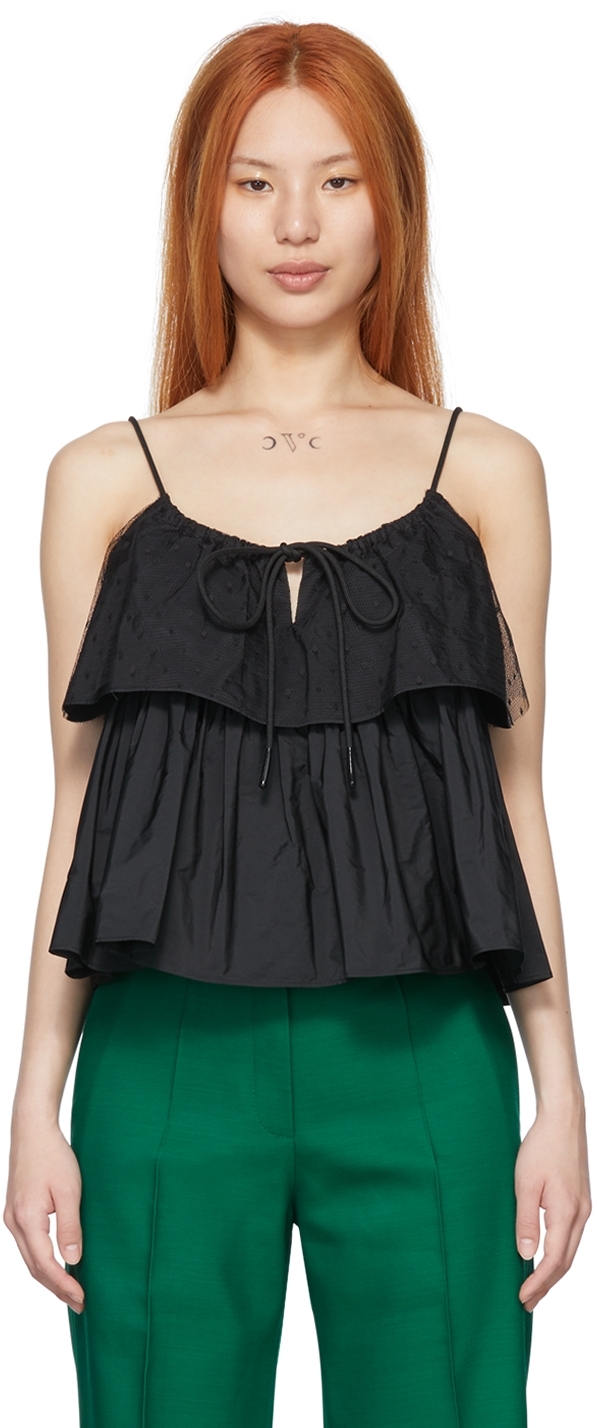 RED Valentino Black Polyester Tank Top