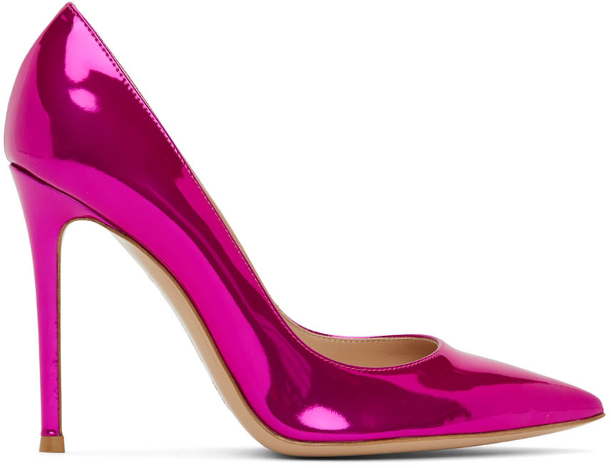 Gianvito Rossi: Pink 'Gianvito 105' Pumps | SSENSE UK