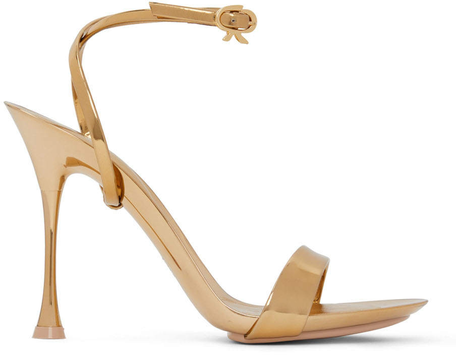 Gianvito Rossi Gold Spice Ribbon Heeled Sandals