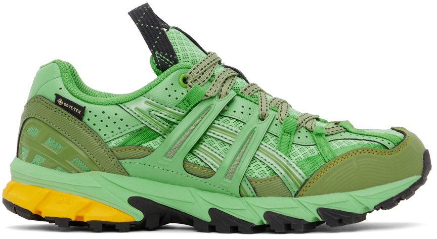 Asics Hs4-s Gel-sonoma 15-50 Gtx Mesh And Leather Sneakers In Green