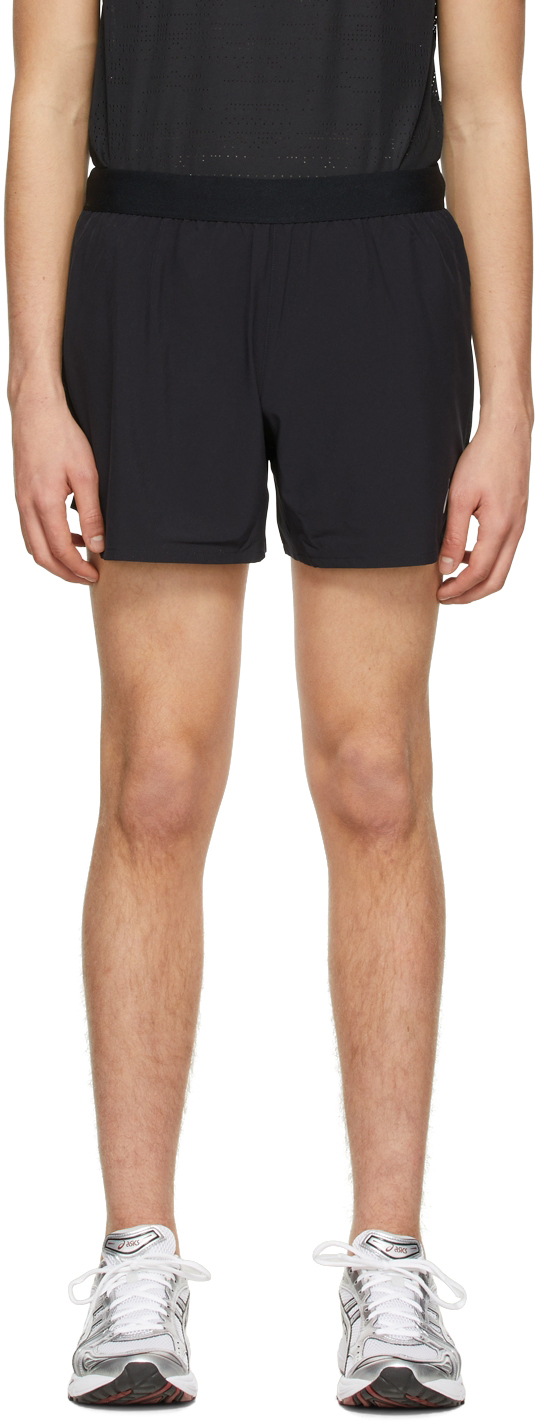 Asics Black Recycled Polyester Shorts In 001 Perfomance Black ModeSens