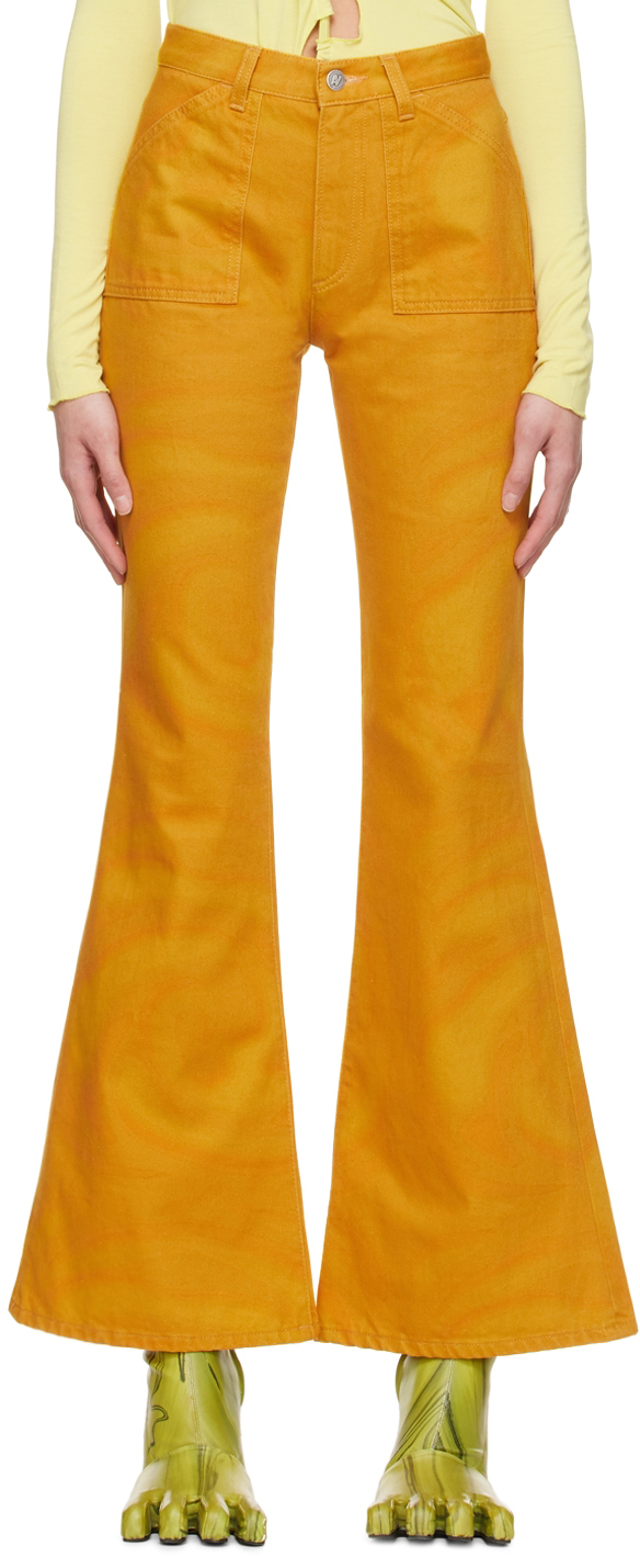 AVAVAV Yellow Flared Mom Jeans