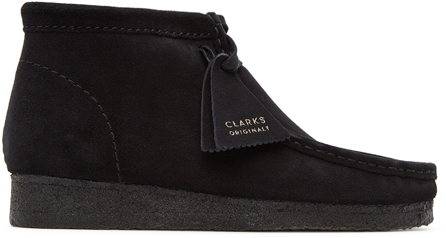 Clarks Originals ブラック スエード ワラビー デザート ブーツ