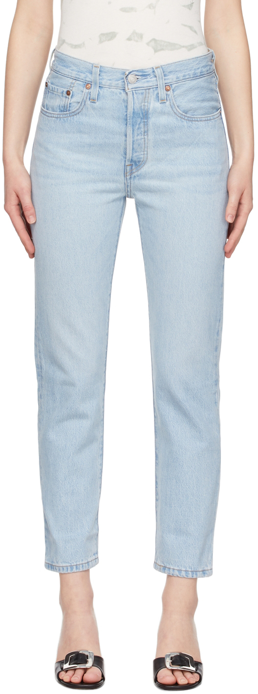 levi's blue 501 original cropped jeans