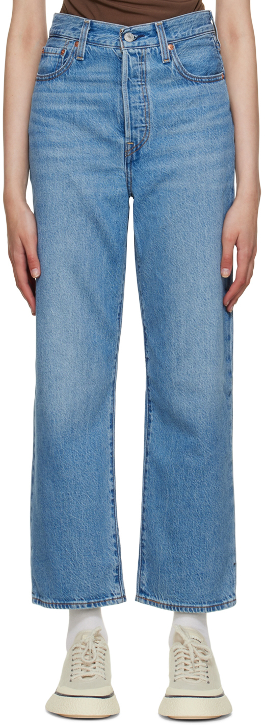 Levi's: Blue Ribcage Jeans | SSENSE Canada