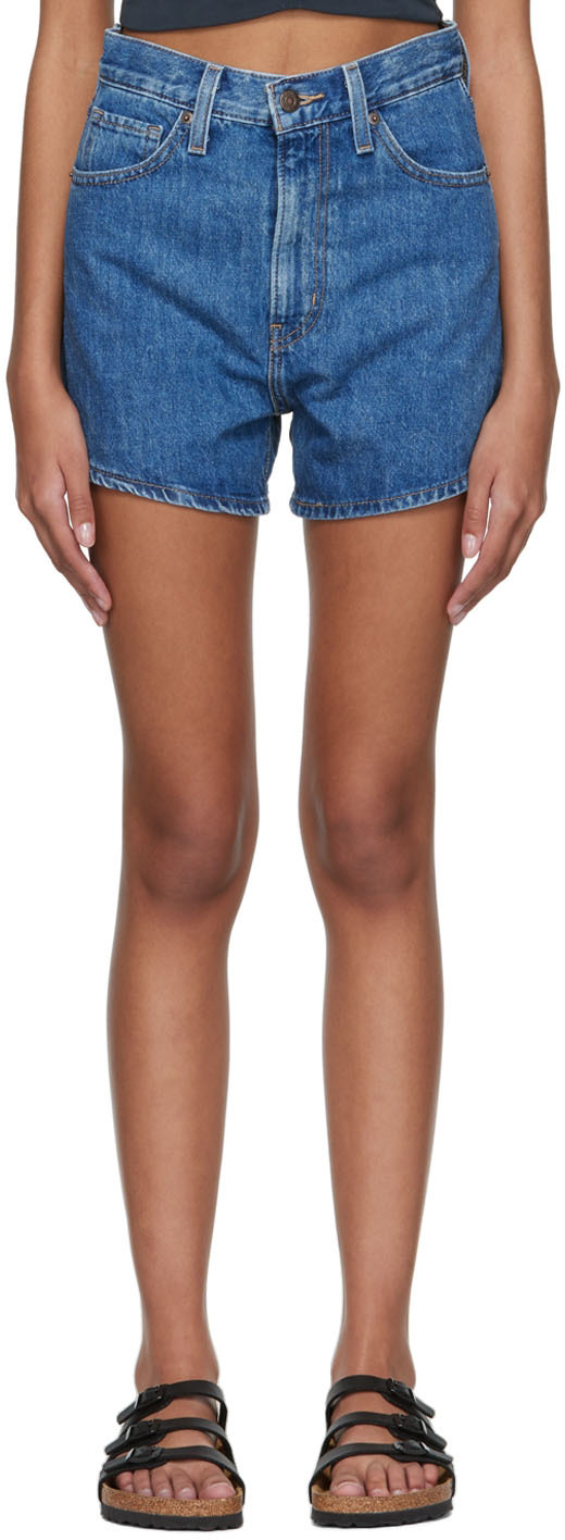 levis blue denim shorts