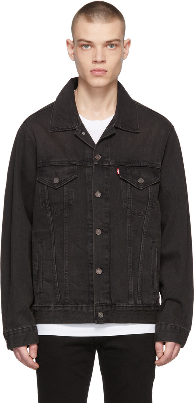 black trucker denim jacket