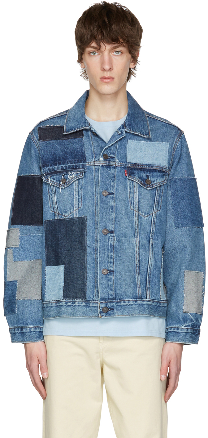 Levi's: Blue Patchwork Denim Jacket | SSENSE