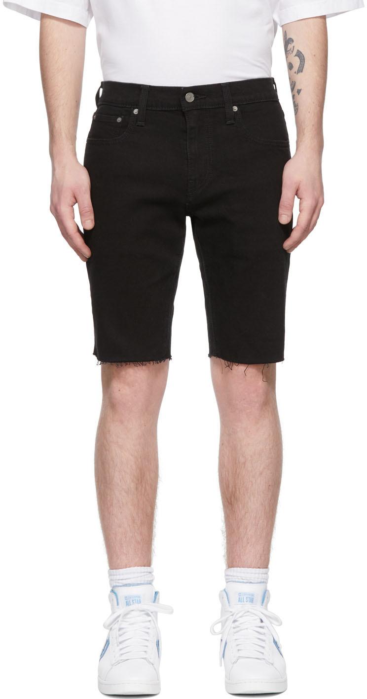 Levi's: Black 412 Slim Shorts | SSENSE