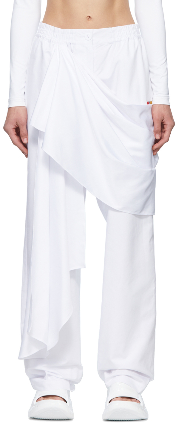 Reebok By Pyer Moss White Cotton Trousers