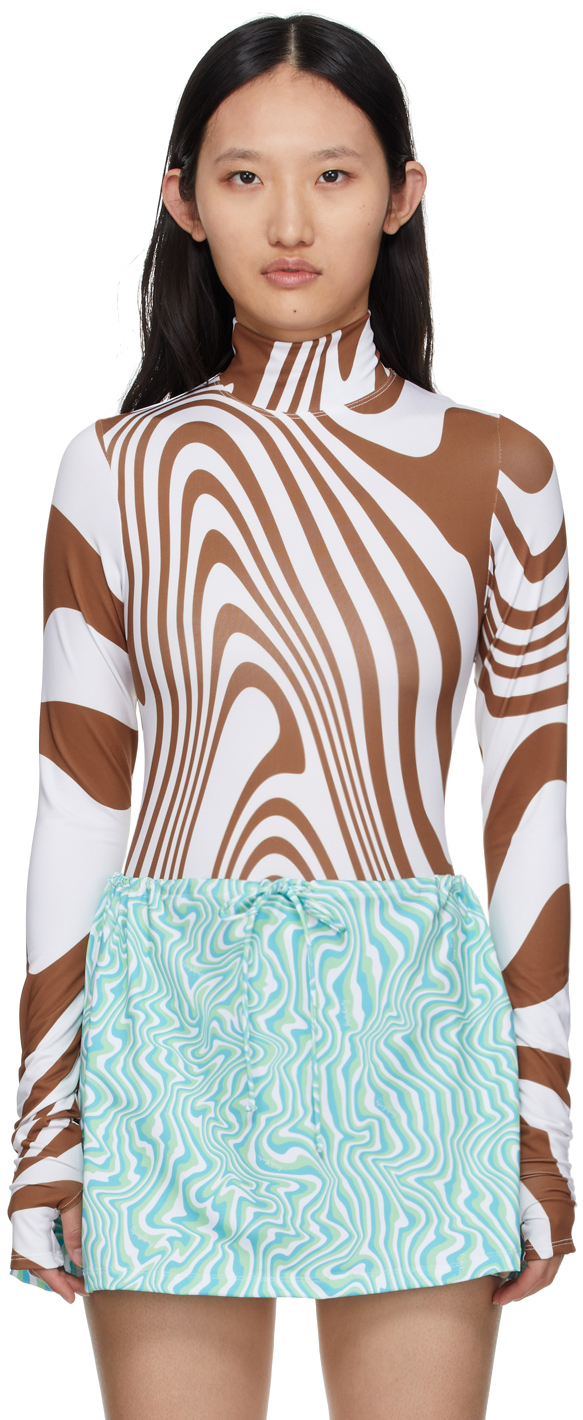 SSENSE Exclusive White & Brown Oraculo Bodysuit