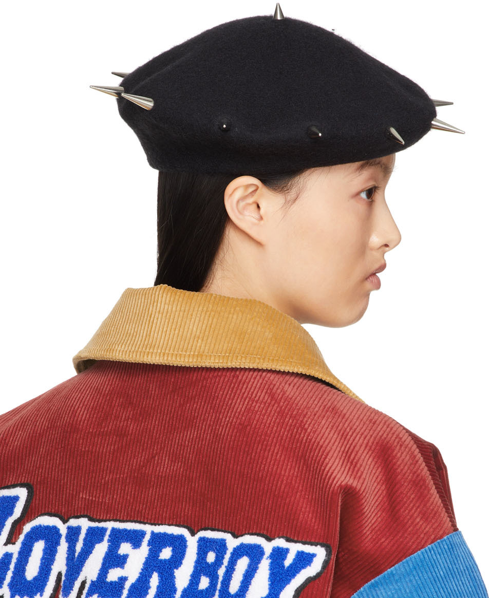 Charles Jeffrey Loverboy Blue Studded Beret | Smart Closet