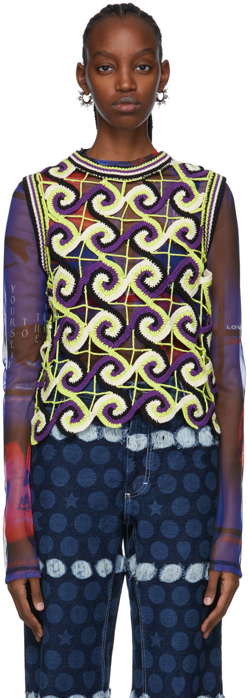 Charles Jeffrey Loverboy Multicolor Cotton Vest In Multi Coloured
