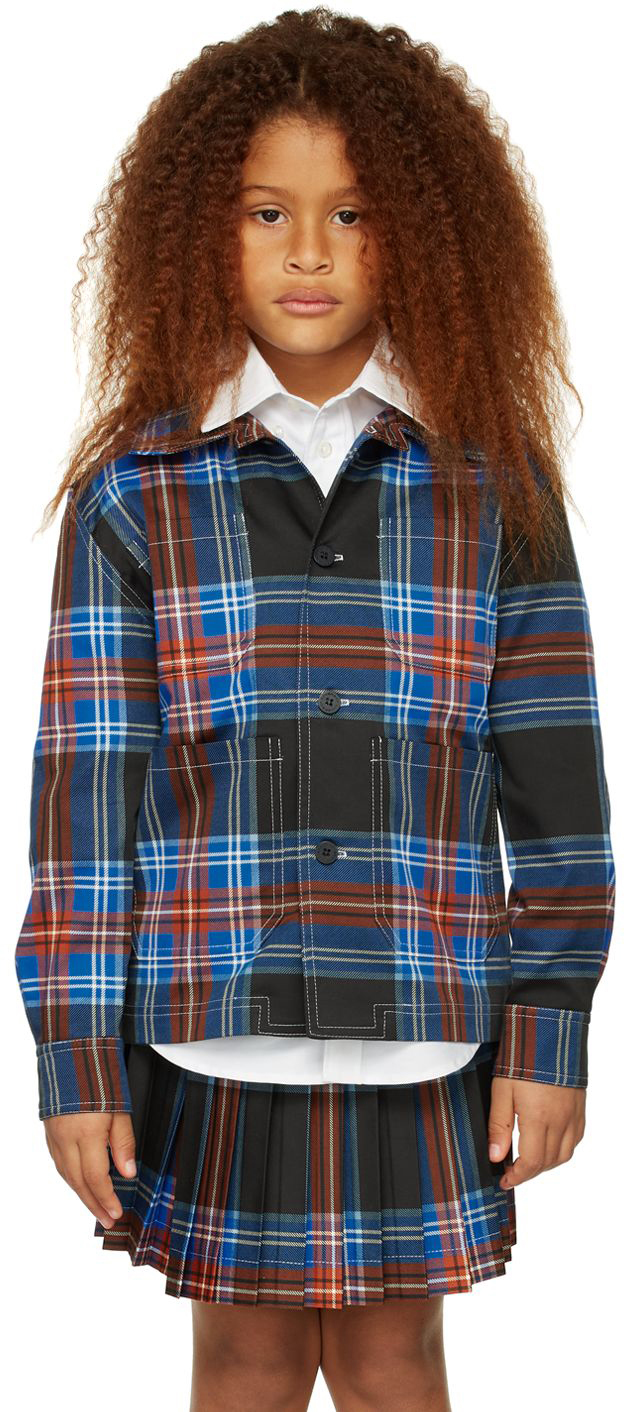 Charles Jeffrey Loverboy Ssense Exclusive Kids Black Tartan Jacket In Loverboy Ta