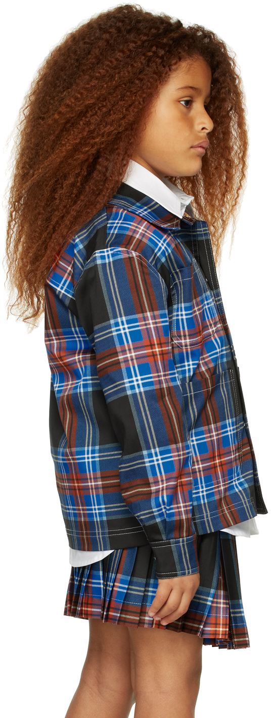 Charles Jeffrey Loverboy Ssense Exclusive Kids Black Tartan Jacket In Loverboy Ta