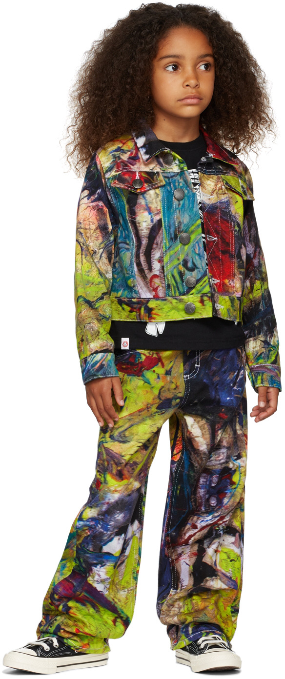 Charles Jeffrey Loverboy Ssense Exclusive Kids Multicolor Denim Jacket In Moonlight P