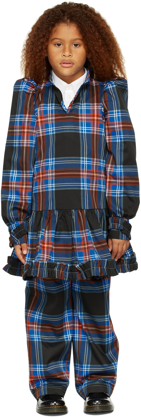 Charles Jeffrey Loverboy Ssense Exclusive Kids Black Tartan Dress In Loverboy Ta