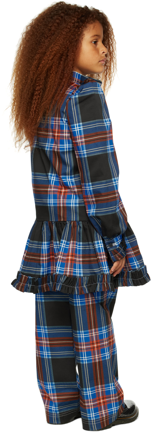 Charles Jeffrey Loverboy Ssense Exclusive Kids Black Tartan Dress In Loverboy Ta
