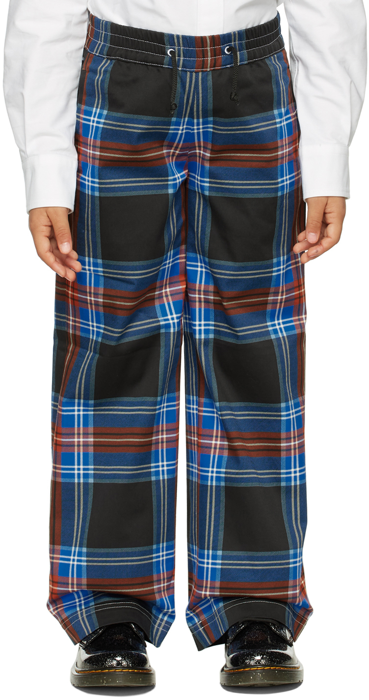 Charles Jeffrey Loverboy Ssense Exclusive Kids Black Tartan Trousers In Loverboy Ta