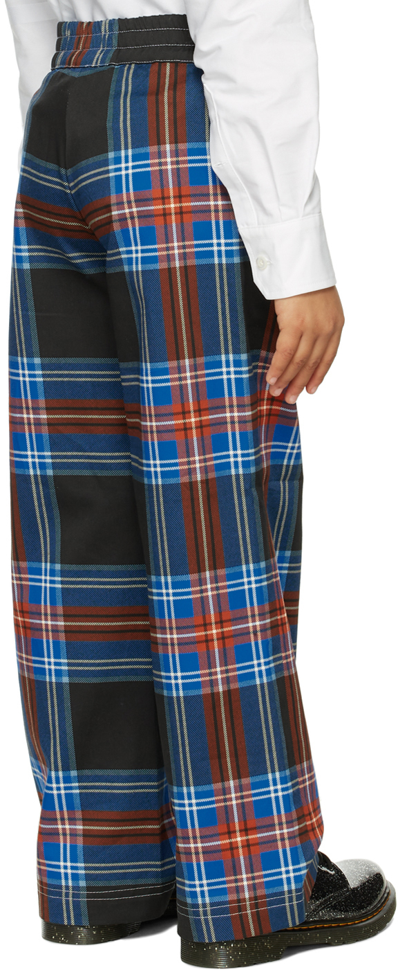 Charles Jeffrey Loverboy Ssense Exclusive Kids Black Tartan Trousers In Loverboy Ta