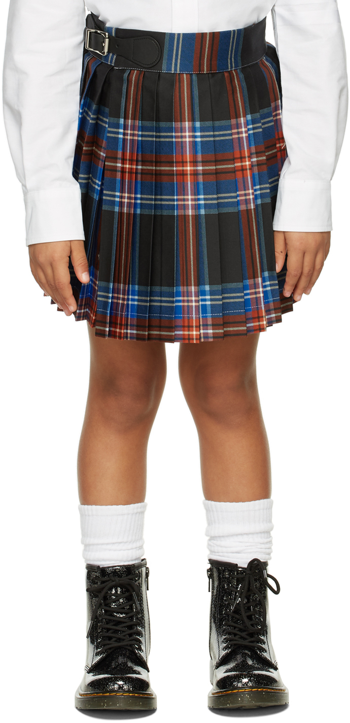 Charles Jeffrey Loverboy Ssense Exclusive Kids Black Tartan Skirt In Loverboy Ta