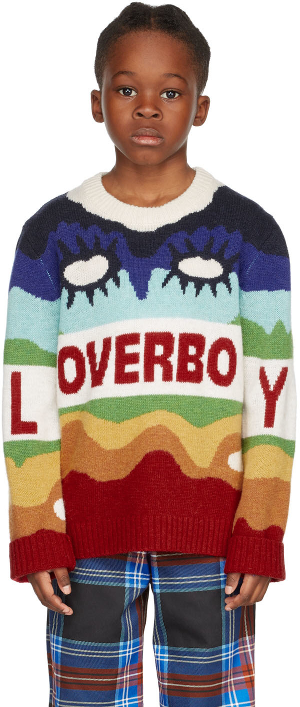 Charles Jeffrey Loverboy Ssense Exclusive Kids Multicolor Logo Sweater In Rainbow Eye
