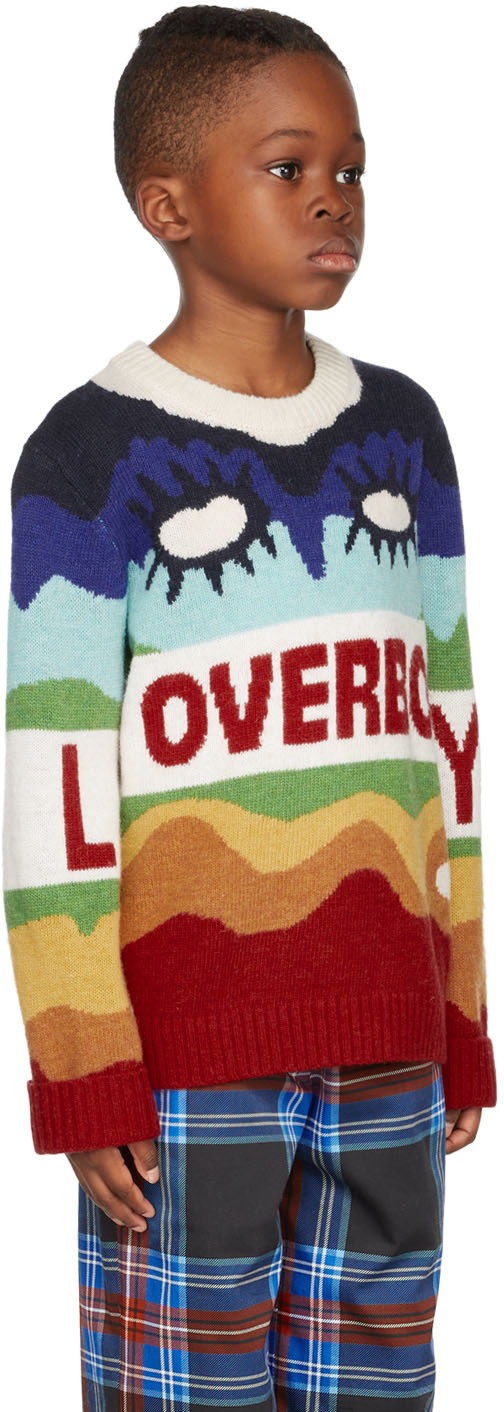 Charles Jeffrey Loverboy Ssense Exclusive Kids Multicolor Logo Sweater In Rainbow Eye