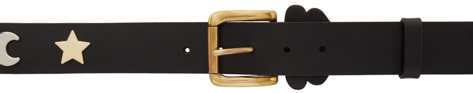 Black Studded Collage Belt by Charles Jeffrey Loverboy on Sale