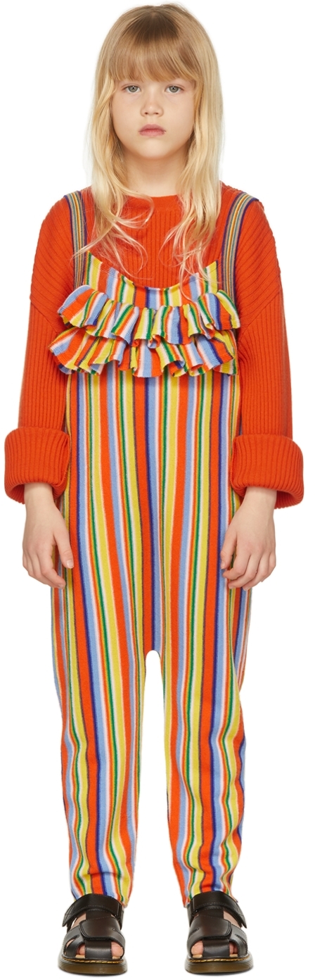 M.A+ KIDS MULTICOLOR WOOL STRIPE JUMPSUIT 