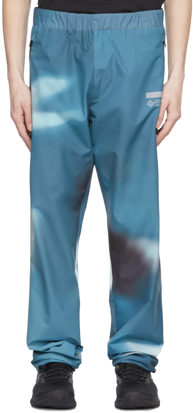 Affxwrks Blue Polyester Trousers In Blue Freefall