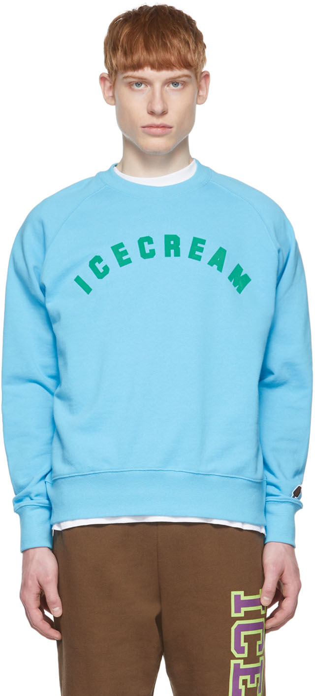 ICECREAM: Blue Cotton Sweatshirt | SSENSE Canada
