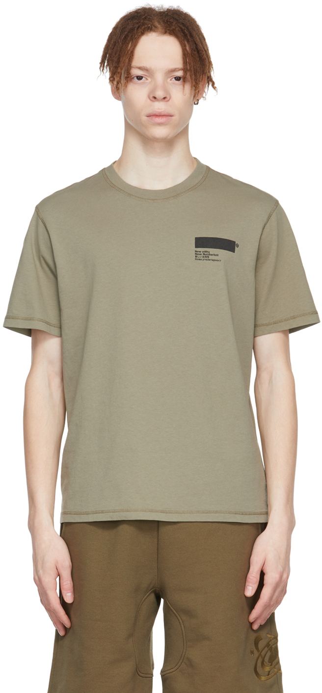 Affxwrks Green Cotton T-shirt In Soft Olive
