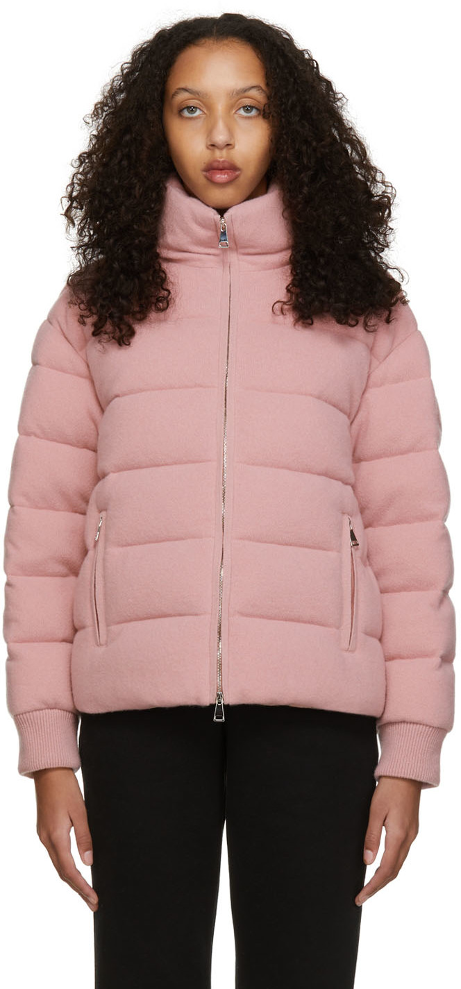 Moncler: Pink Cashmere Blend Jacket | SSENSE