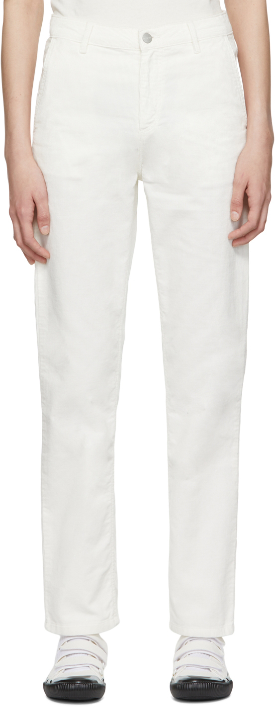 Carhartt Work In Progress White Cotton Trousers