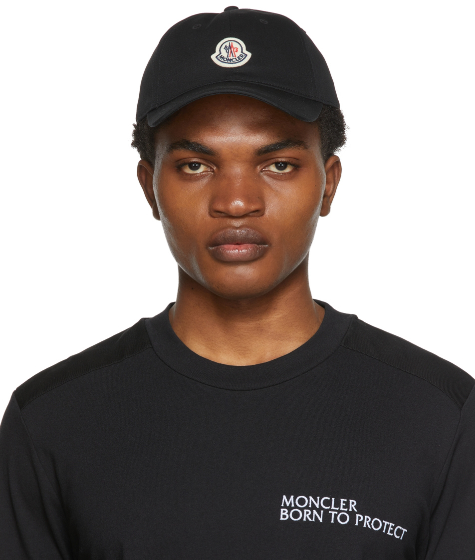 Moncler: Black Logo Cap | SSENSE