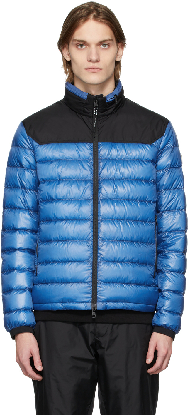 Moncler Silvere Quilted Nylon Short Down Jacket In Blue