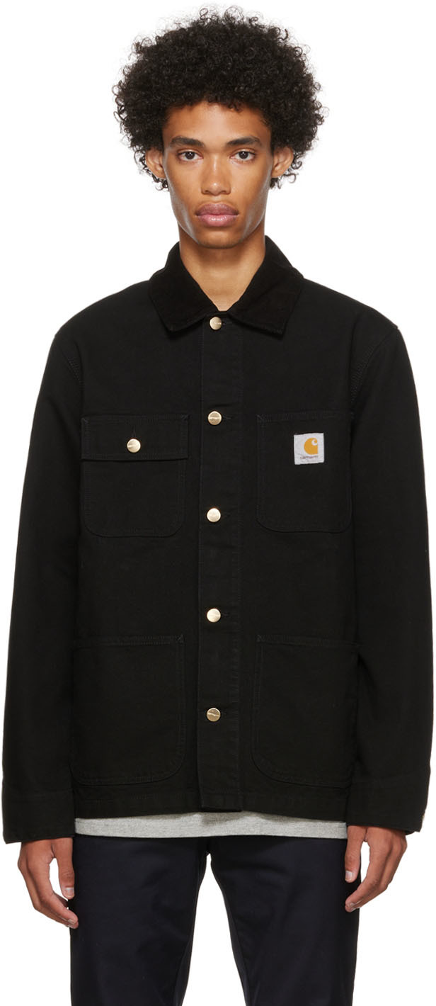 Black Michigan Chore Jacket by Carhartt Work In Progress on Sale