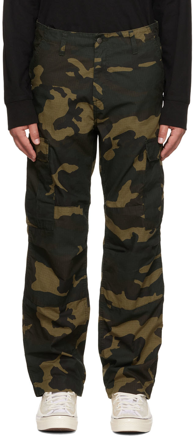 Carhartt Green Camo Cargo Pants In Camo 