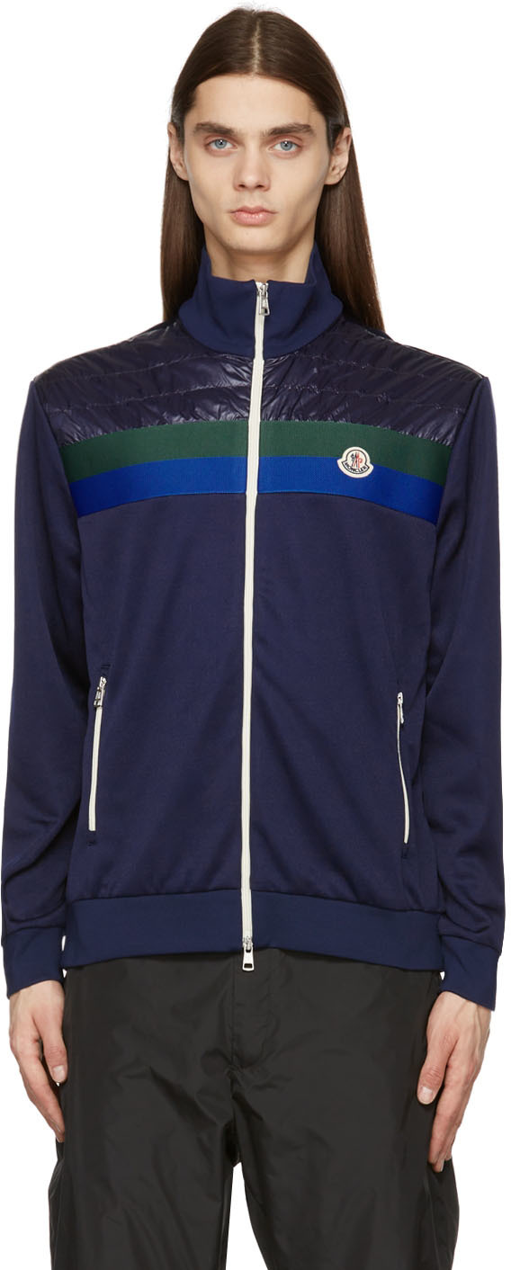 Moncler Navy Insulated Zip-Up Jacket