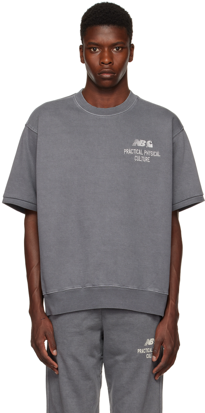 Carhartt Gray New Balance Edition Short Sleeve Sweatshirt In Shiver / Wa