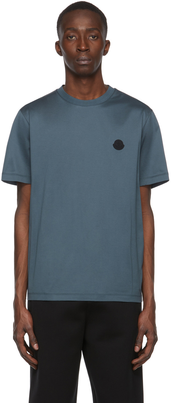 Moncler Blue Maglia Logo T-Shirt