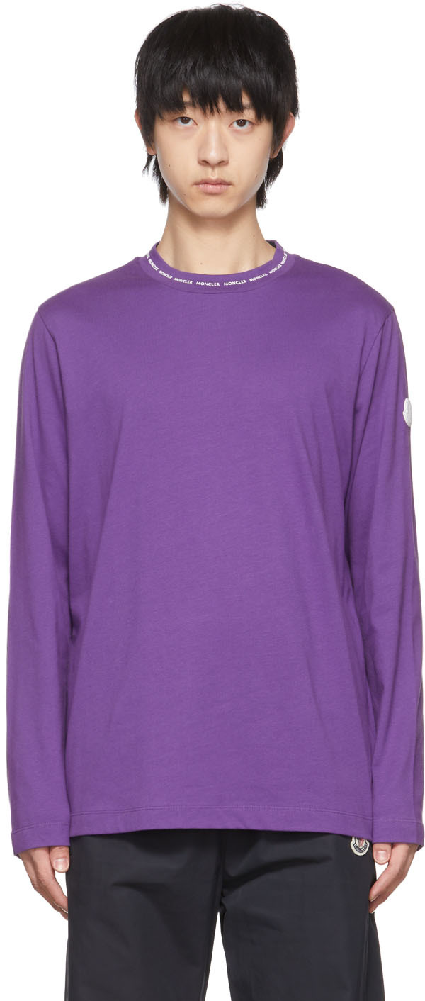 Moncler Purple Cotton Long Sleeve T-Shirt