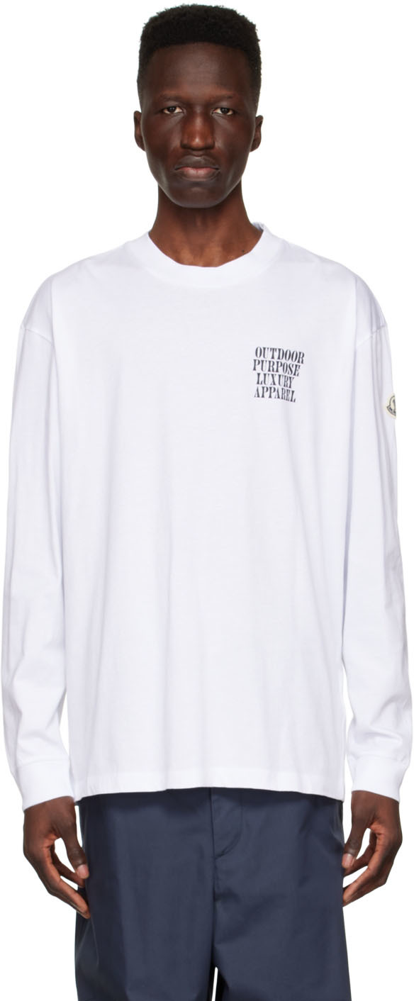 Moncler White Cotton Side Zipper Detailed Crew Neck T-Shirt S