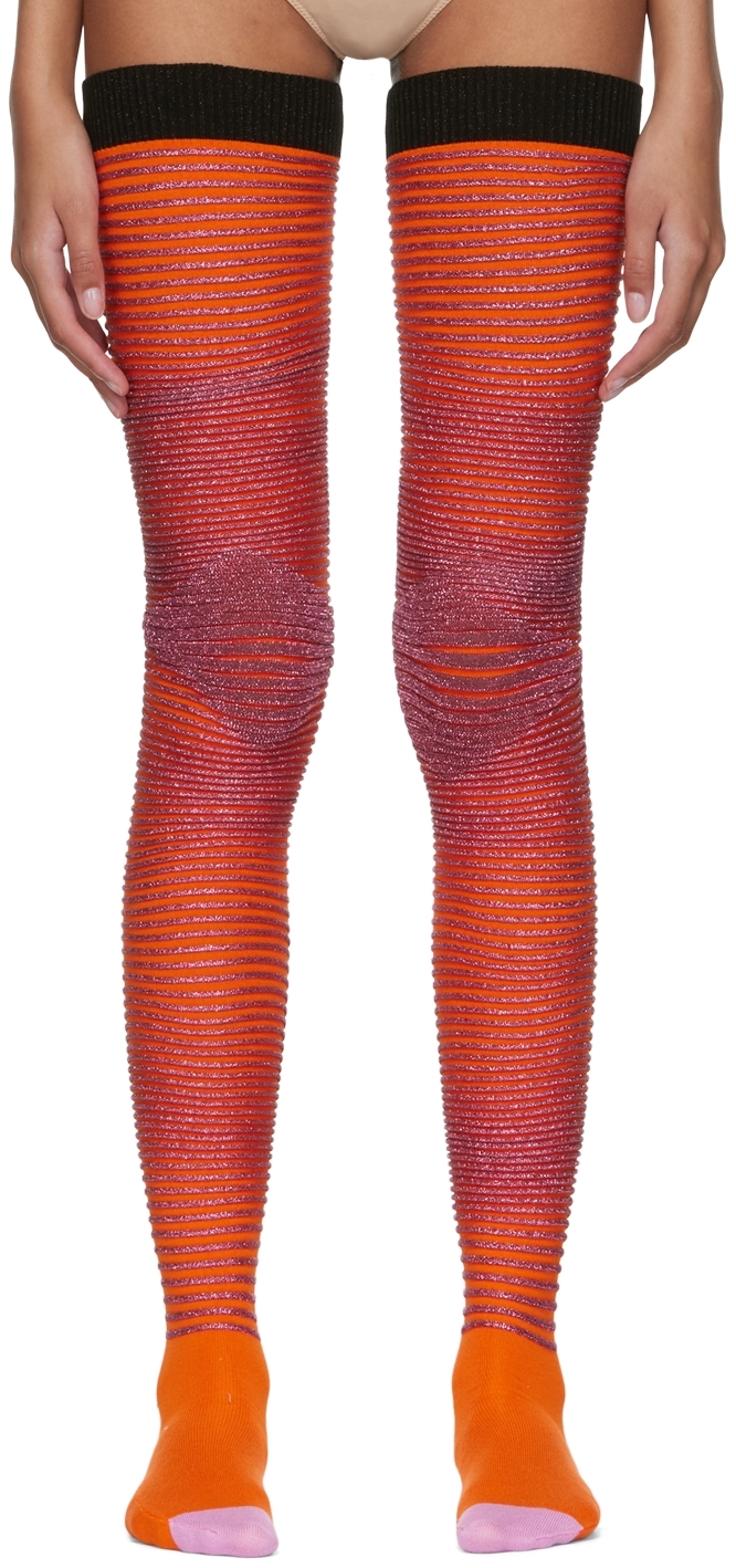 ANDREJ GRONAU SSENSE Exclusive Orange & Pink Diamond Socks