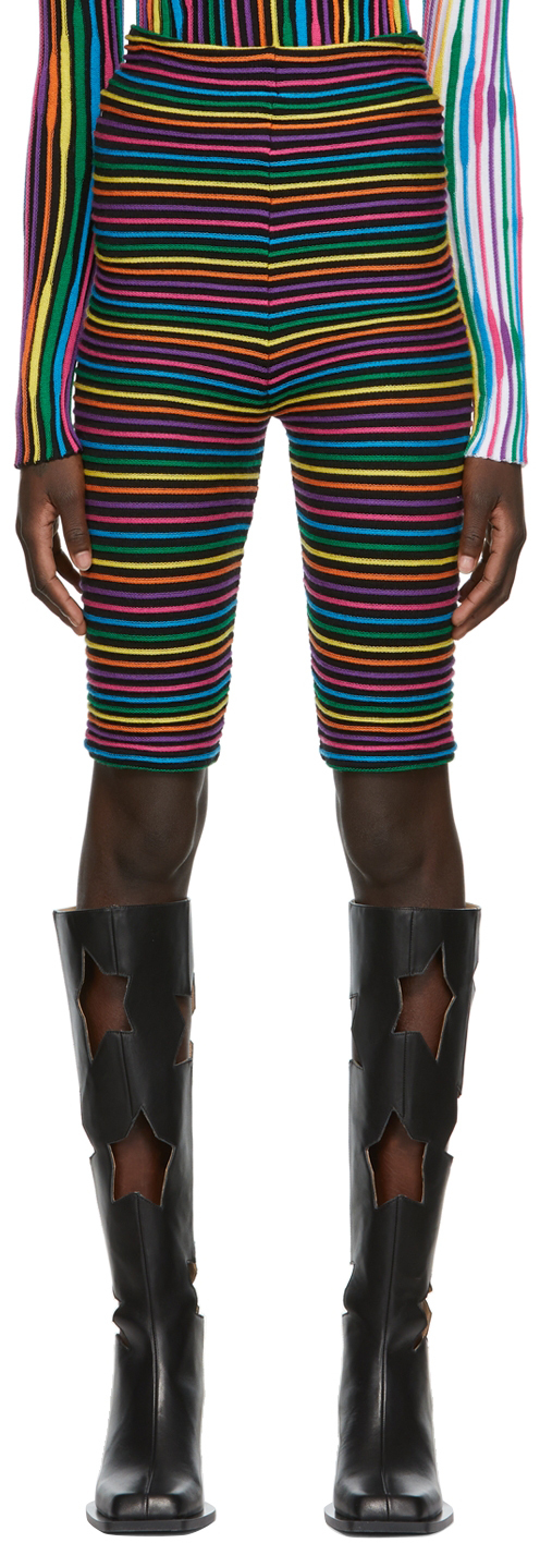 ANDREJ GRONAU SSENSE Exclusive Multicolor Stripe Bike Shorts