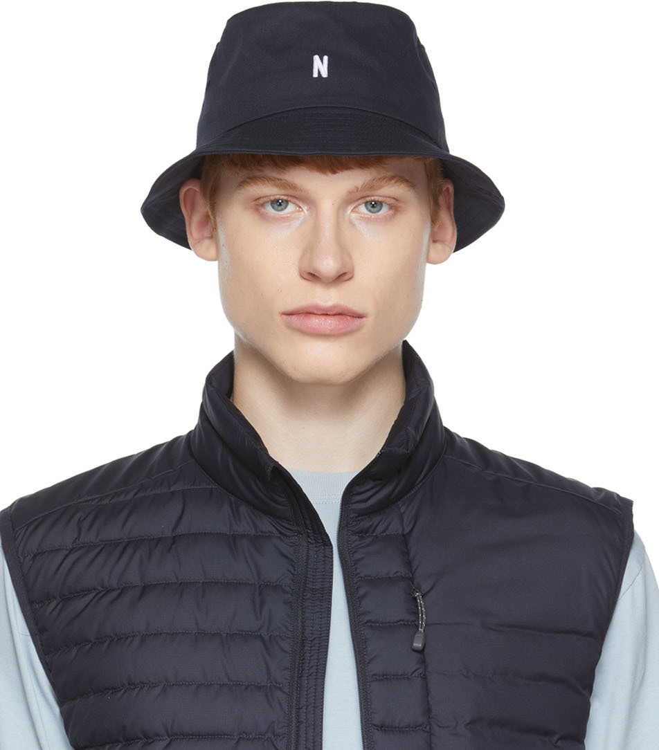 NORSE PROJECTS NAVY TWILL BUCKET HAT