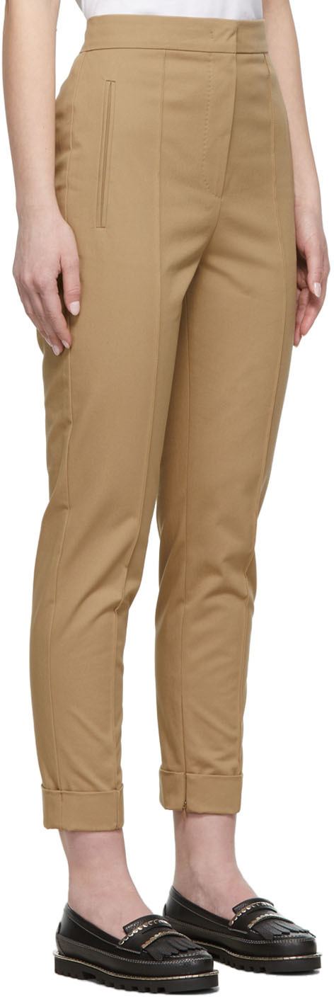 Max Mara Volto High-rise Slim Pants In 002 Green Kaki