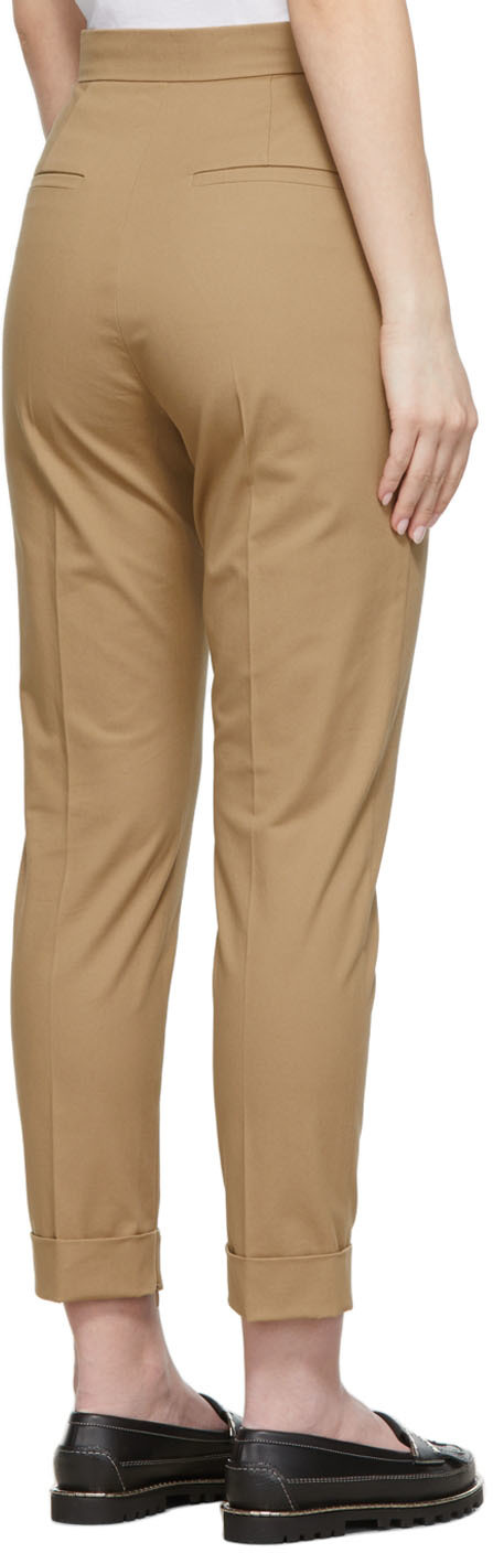 Max Mara Volto High-rise Slim Pants In 002 Green Kaki